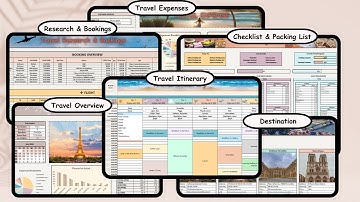 Travel Planner Spreadsheet Demo video Google Sheets & Excel -Travel Itinerary, Travel Expense  &More