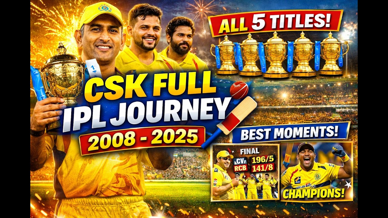 Chennai Super Kings Full IPL Journey 2008–2025 🏆 | All 5 Titles ...
