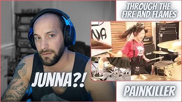 R.I.P. DRUMKIT! First Reaction Junna - Through The Fire And Flames and Painkiller! (Drum Cover)