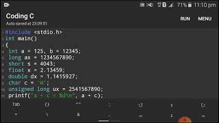 C program to display multiple variables.