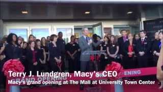 Macy's CEO Terry J. Lundgren talks at the grand opening of The Mall at University Town Center
