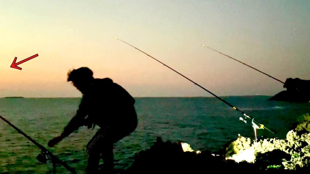 【磯夜打ち込み釣り】タマン、マクブ狙いのはずがアノエサで想定外の大物HIT 【沖縄釣り　okinawa fishing】