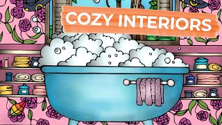 New Book Cozy Interiors Pigment App Digital Coloring