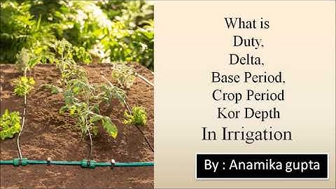 WHAT IS DELTA, DUTY, BASE PERIOD ,KOR DEPTH, CROP PERIOD IN IRRIGATION