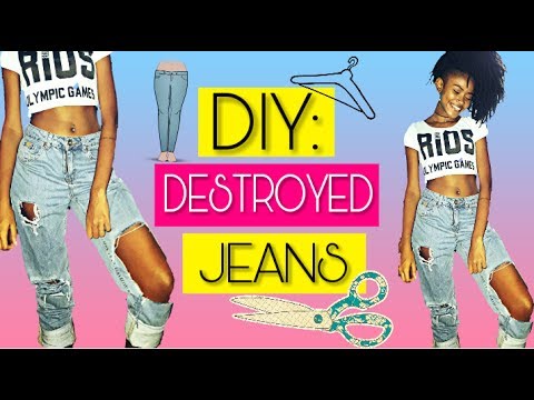 DIY : CALÇA JEANS DESTROYED 👖 - YouTube