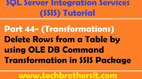 SSIS Tutorial Part 44- Delete Rows from a Table by using OLE DB Command Transformation