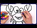 ( Animals ) Crab Big Marker Pencil Coloring pages / Akn Kids House