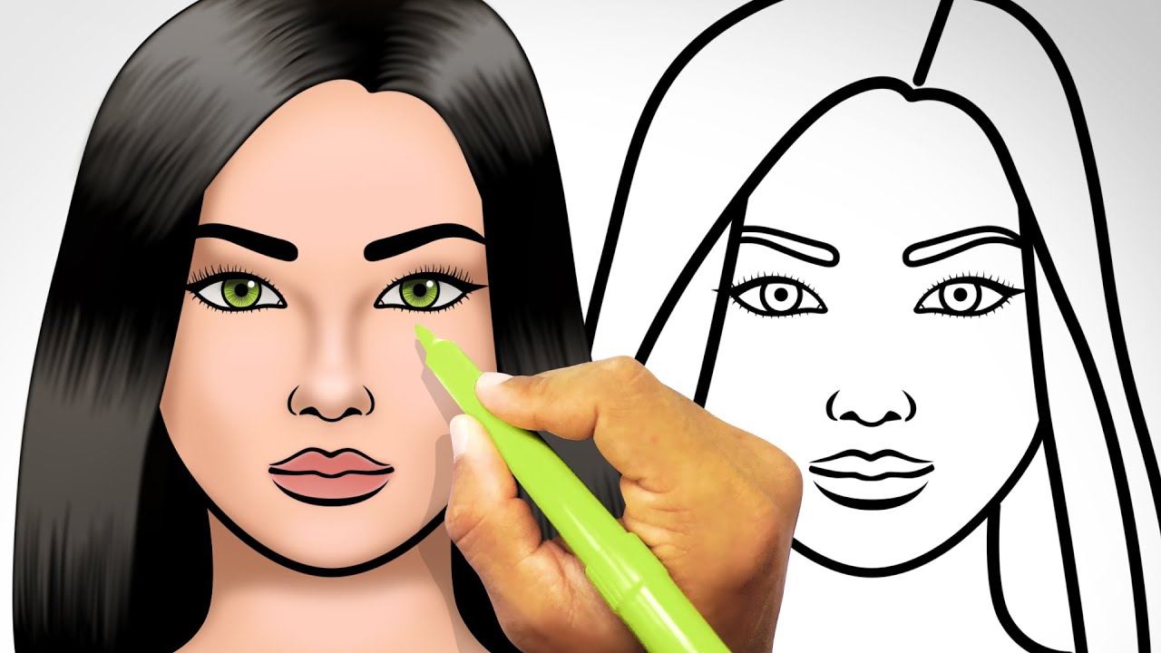 Como DESENHAR o ROSTO de uma GAROTA - Como DIBUJAR un ROSTRO de una CHICA, image size:1280x720