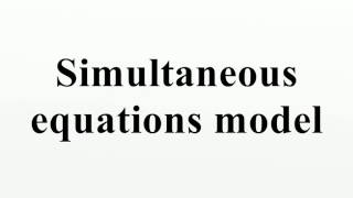 Simultaneous equations model