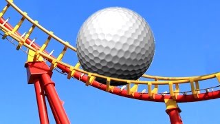 GOLF BALL ON A ROLLERCOASTER! (Tower Unite)