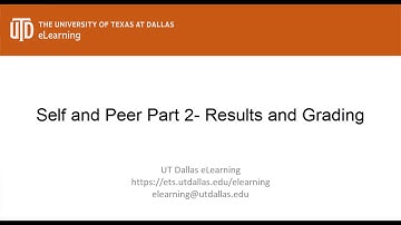 Self and Peer Evaluation - INSTRUCTOR Instructions - Part 2 of 2