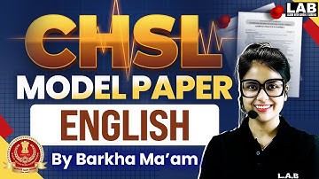 "SSC CHSL 2025 | English Model Paper | Practice Full Paper with Solutions | By Barkha Ma’am"