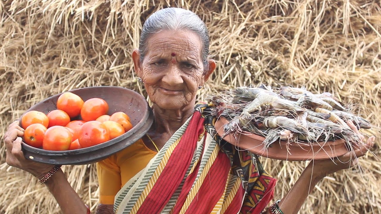 How To Cook Tomato With Prawns Curry By My Grandma || Myna Street Food || Food Info