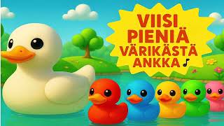 Viisi Pieniä Värikästä Ankkaa Hauska Lastenlaulu & Väriopetus