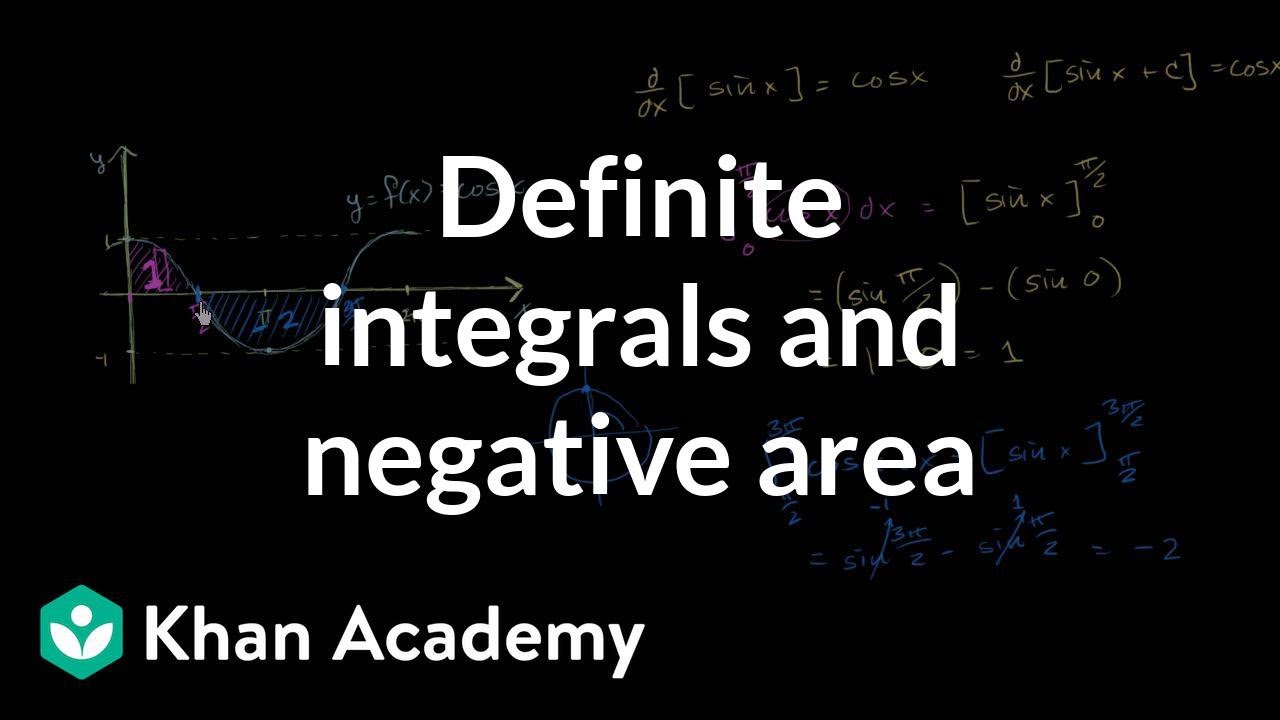 Area between a curve and the x-axis: negative area | AP Calculus AB | Khan Academy