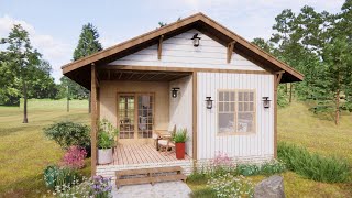 Only 6 x9 Meters - Rustic Beautiful The Small House with 2 Bedrooms | Exploring Tiny House