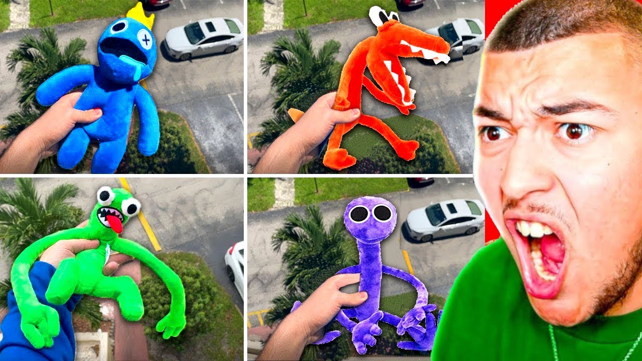 JETER TOUT LES RAINBOW FRIENDS DANS LE VIDE DANS LA VRAIE VIE ! La Pire Animation Blue Roblox !