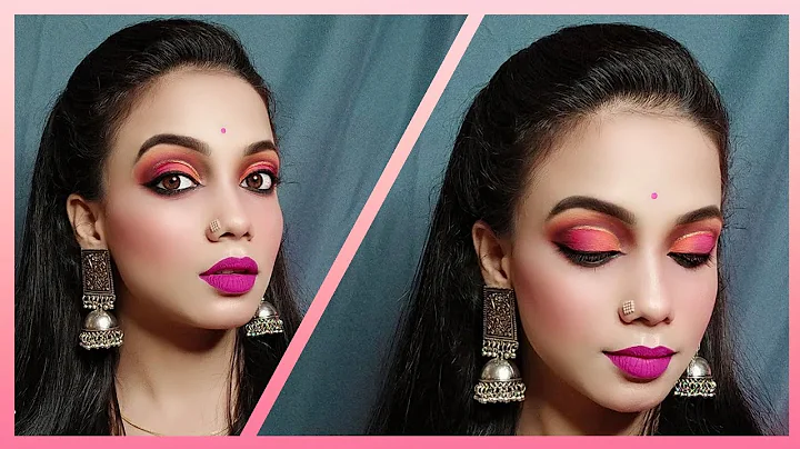 Orenge and Pink Ombre Eye Look // Cut-Crease //