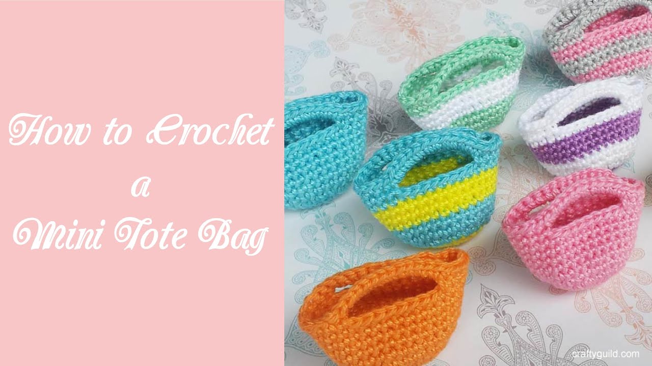 How to Crochet a Mini Tote Bag - YouTube