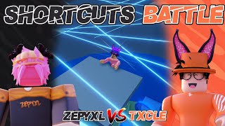 The Ultimate Shortcuts Battle In Tower Of Hell Txcle Vs Zepyxl Roblox