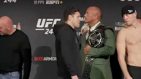 Nick Diaz and Nate Diaz SCARES The Rock before Jorge Masvidal weigh in