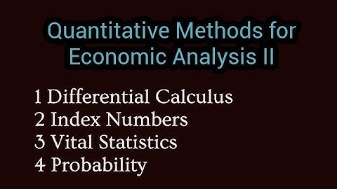 Quantitative Methods For Economic Analysis II -Important Questions
