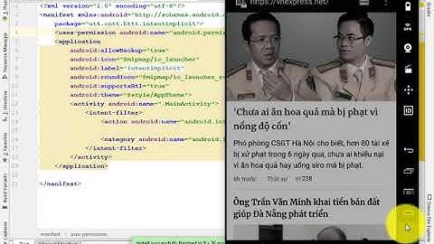 16  Intent implicit   mở app tin nhắn, cuộc gọi, camera