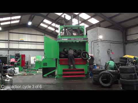 Gradeall MK3 Tyre Baler | Recycling Machinery | Recycling Tyres | Recycling Baler Machines