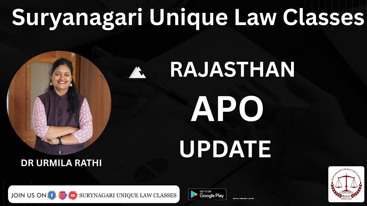 APO RAJASTHAN WRIT UPDATE 