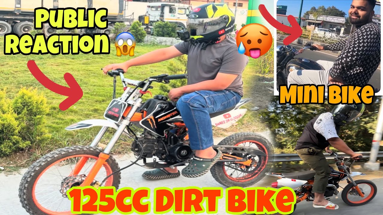 Public Reaction 😱 125cc Dirt bike 🔥 Mini bike l kids Reaction 👀 