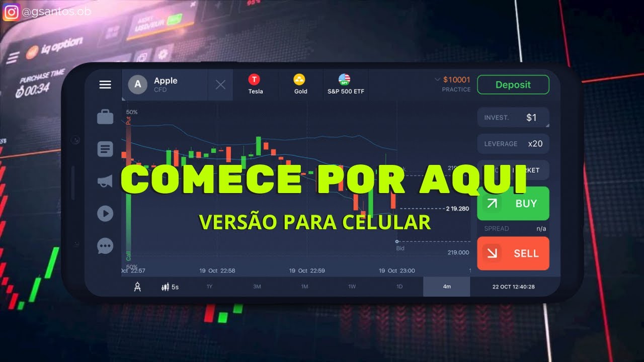 Opções Binárias – Como começar ? Versão para Celular – IQ Option