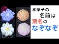 茶道のお稽古は礼儀作法だけじゃない⁉️美味しい和菓子にも学びがいっぱい。銘のヒントは異名（別名）。同じ菊でも様々です。見た目・別名・季語など季節を楽しむ工夫がいっぱい