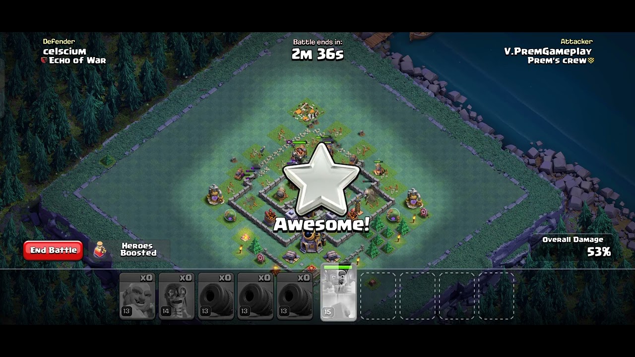 COC Bulder Hall Level 7 Perfect Win 