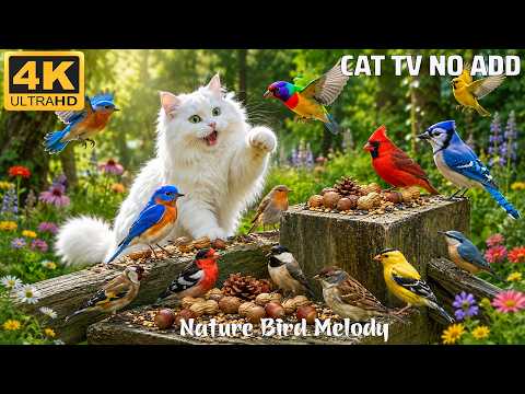 Relaxing Cat TV 😺 Happy morning with fascinating birds for pets to watch 🐦
