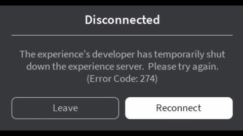 [SOLVED] Roblox Error Code 274