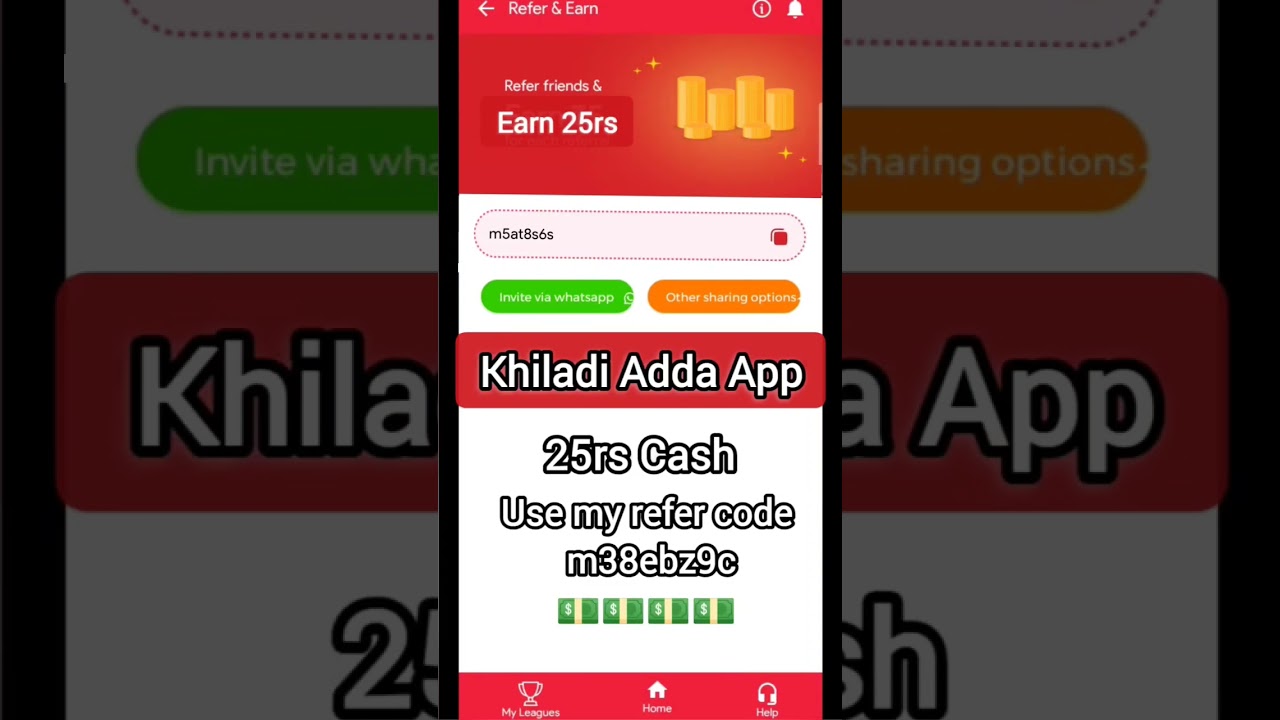 Khiladi Adda Refer Code New 2025 || 25rs bonus 😱😱😱 || 