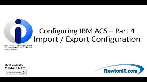 Configuring ACS Part 4   Import  /  Export Configurations