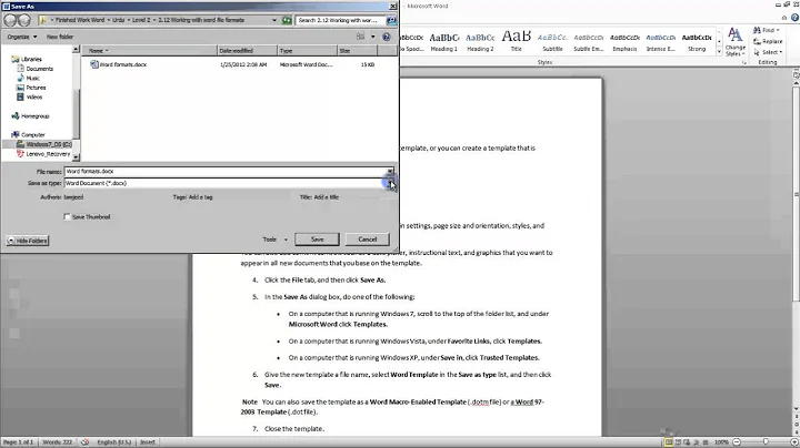 2.12 Working with Word File Formats - MS Word (Urdu) - MS Office 2010 Tutorials