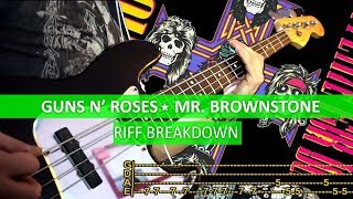 How to play Guns N' Roses - Mr. Brownstone / Riff breakdown / playalong with TAB