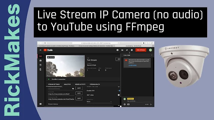 Live Stream IP Camera (no audio) to YouTube using FFmpeg