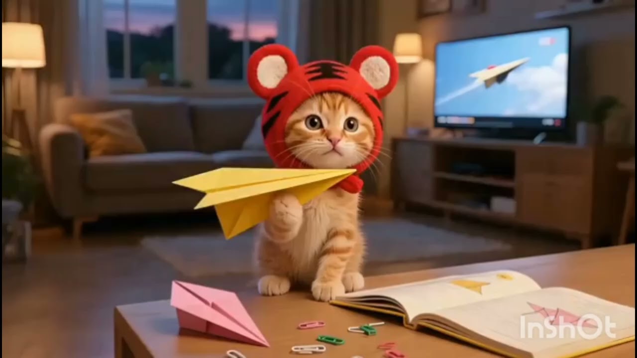 Tiger-Hat Kitten Cried Over Bad Paper Planes, Won Best Design｜Daisy's Journal 