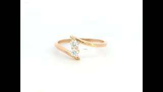 Diamond Open Bypass Ring in 18K Rose Gold screenshot 1