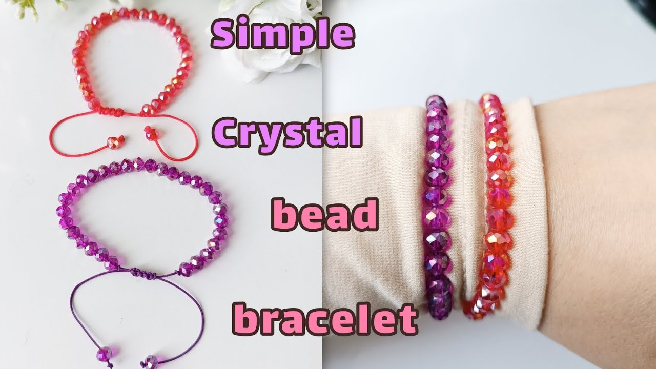  Simple Crystal Bead Bracelet  - Minimalist Crystal Beaded Bracelet  - Crystal Bead Bracelet  Simple