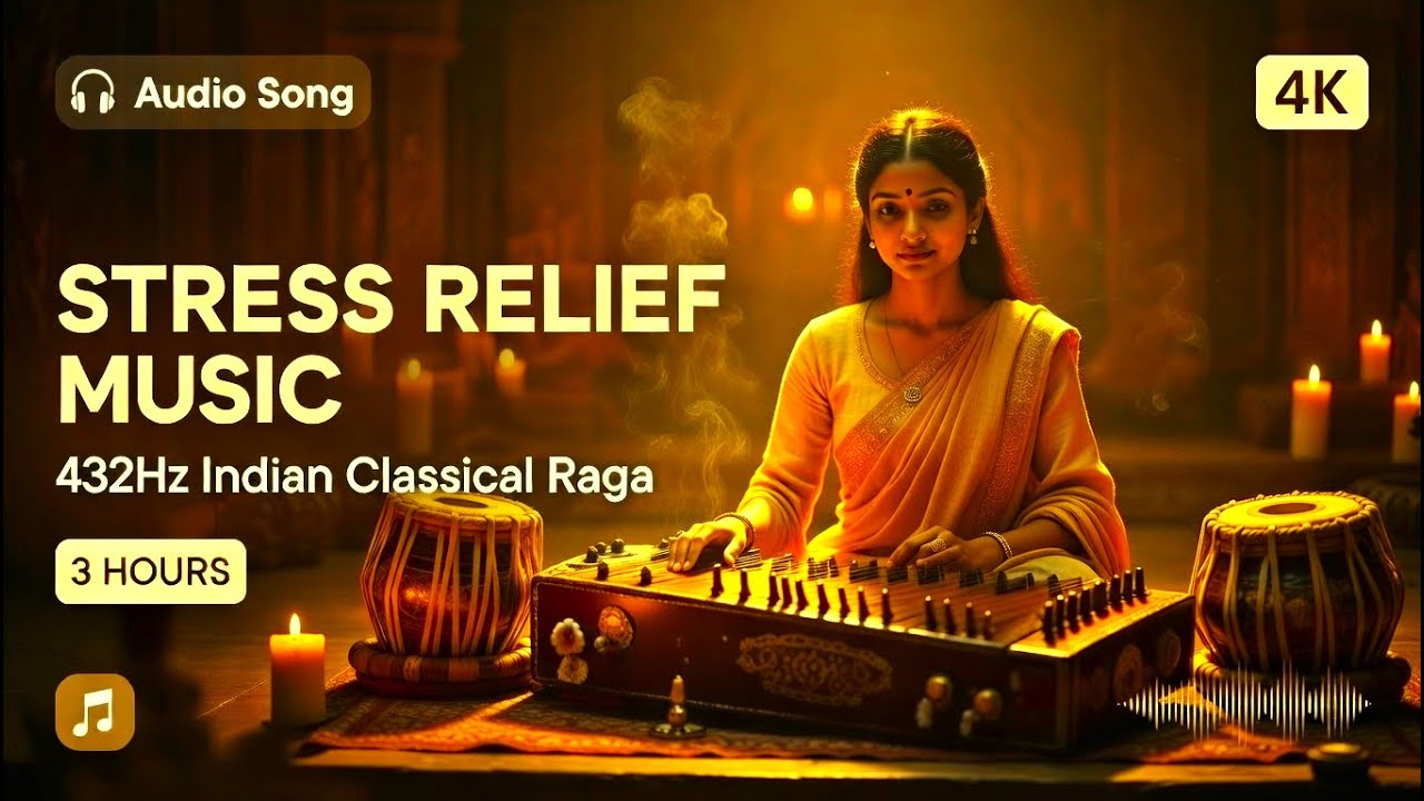 3 Hours Stress Relief Music | 432Hz Indian Classical Raga for Anxiety & Deep Calm