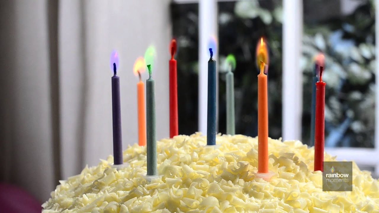 Boxer Gifts Coloured Flame Party Candles - 12 Pack Multicoloured Birthday Cake Candles (8 Min Burn)