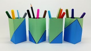 How To Make Pen Stand Paper Penpencil Holder Hexagonal Easy Tutorial - Diy