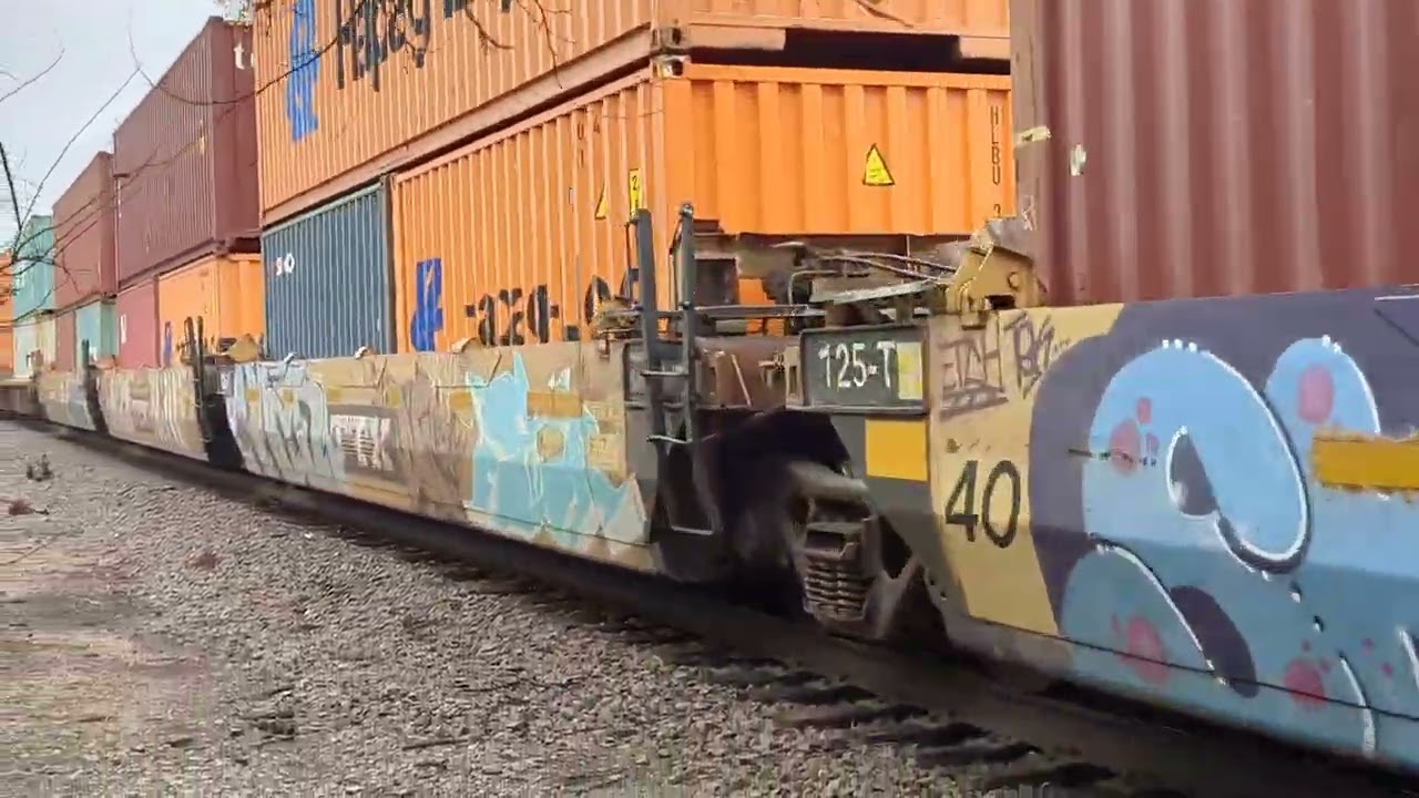 (Unexpected) Northbound CN intermodal with another Citirail DPU and Rebuilt Boxcar on the end!