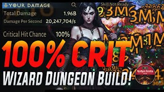 100% Crit Chance Wizard Dungeon Build - Everything Die As You Move
