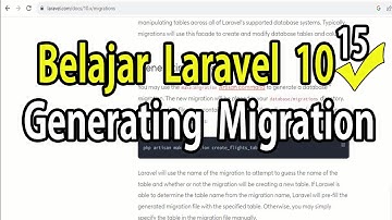 Belajar Laravel 10 Generating Migration