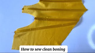 Easiest and clean boning technique || How to sew a boning to a corset